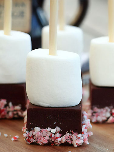 peppermint chocolate marshmallow on a stick