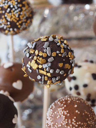 chocolate truffle ball on a stick